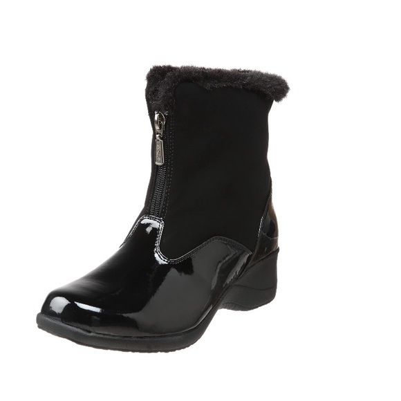 Khombu Shoes - KHOMBU Black Maple Zip Patent Leather Winter Boots
